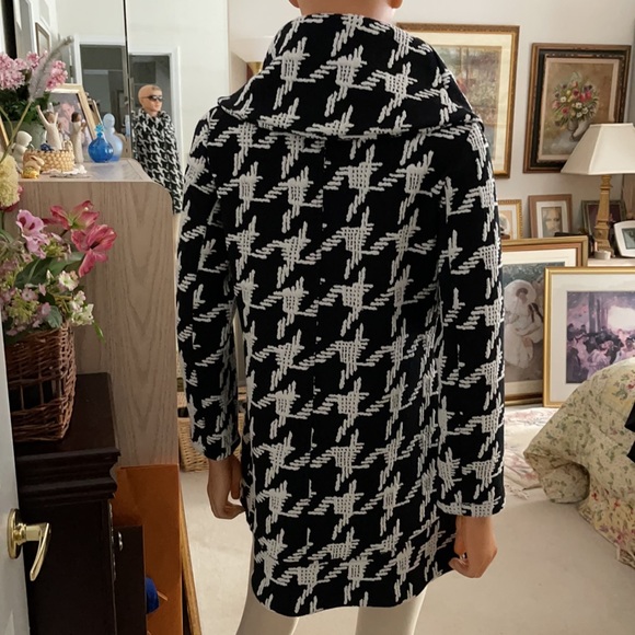 NWOT Tonia Debellis black white woven coat - Picture 5 of 13